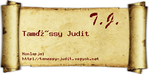 Tamássy Judit névjegykártya